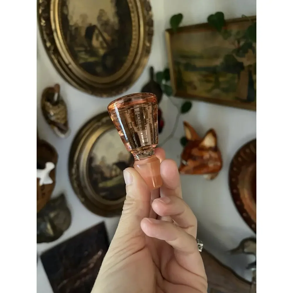 Vintage Pink Glass Decanter Stopper Replacement Stopper For Decanter
